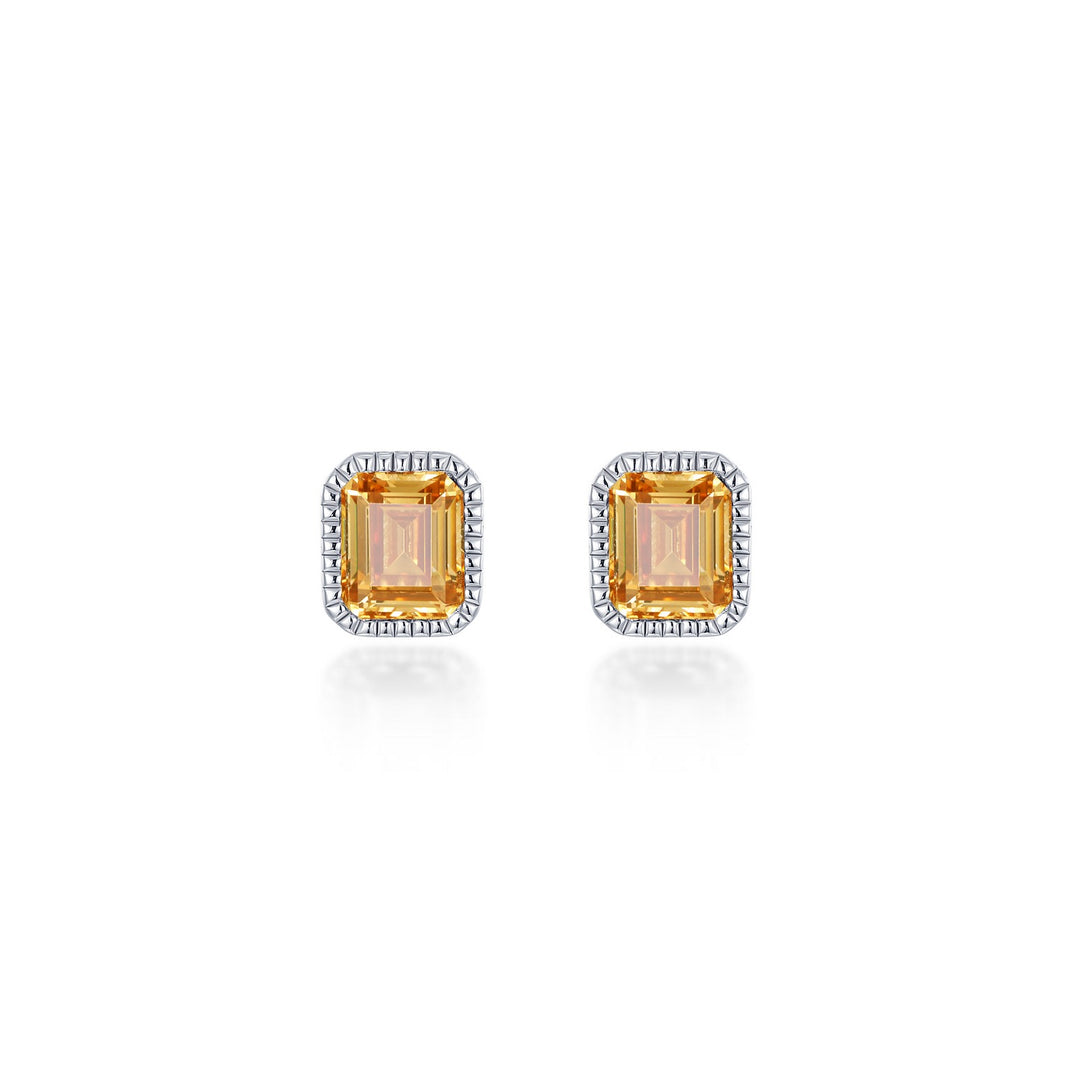 November Birthstone Solitaire Stud Earrings