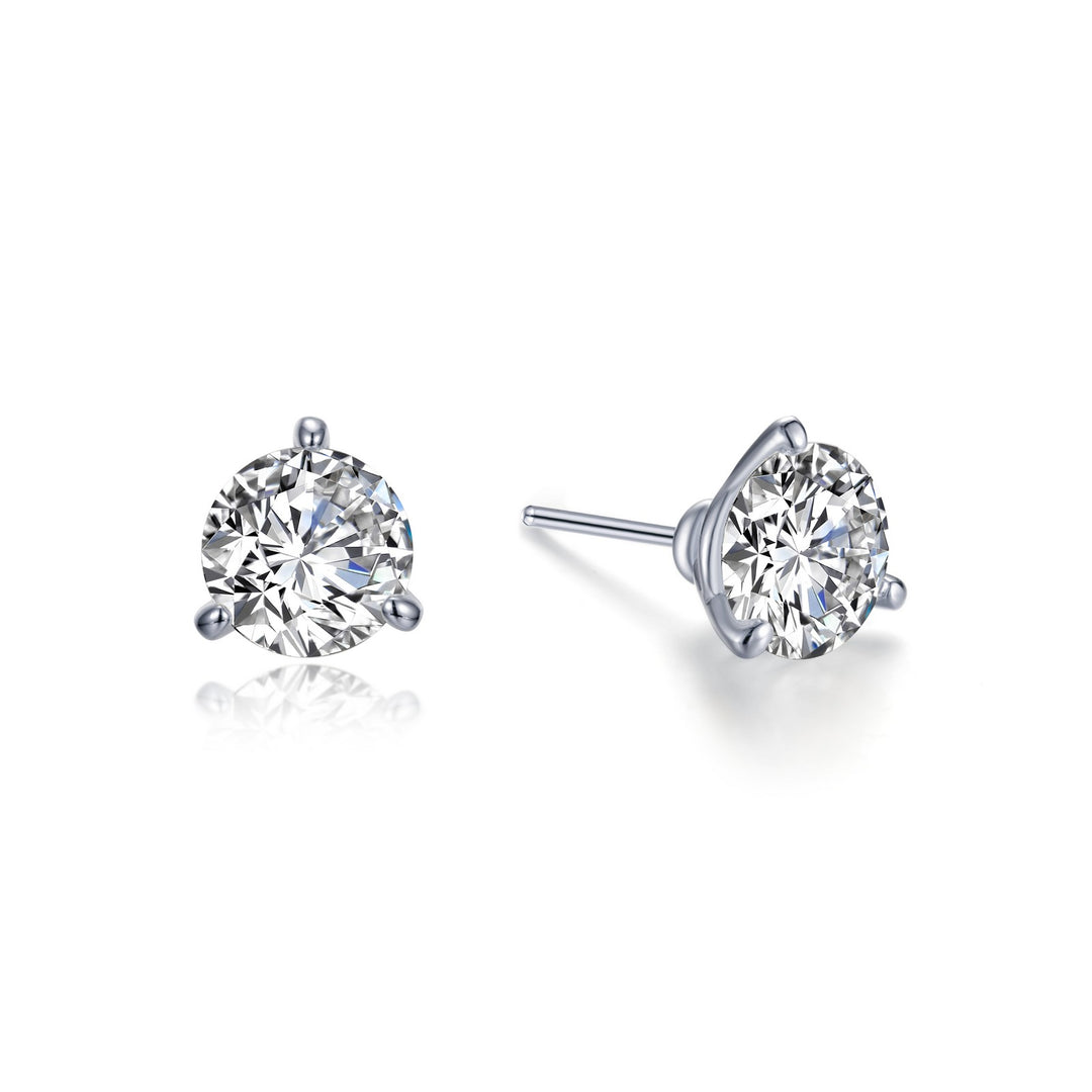 2 CTW 3 Prong Stud Earrings