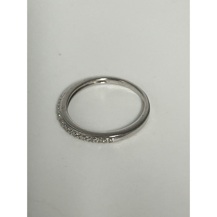 10k White Gold Diamond Princess Band Ring