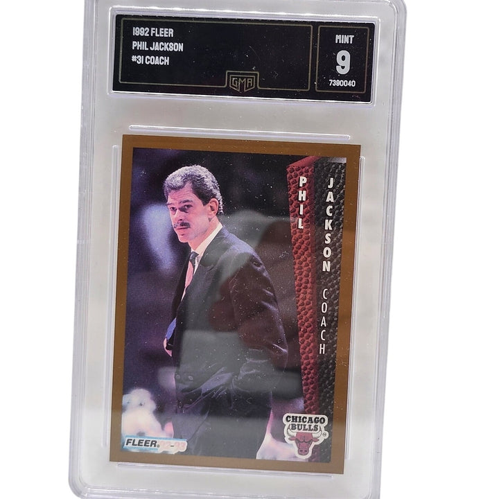 1992 Fleer Phil Jackson Coach #31 GMA 9 MINT Chicago Bulls Basketball Card