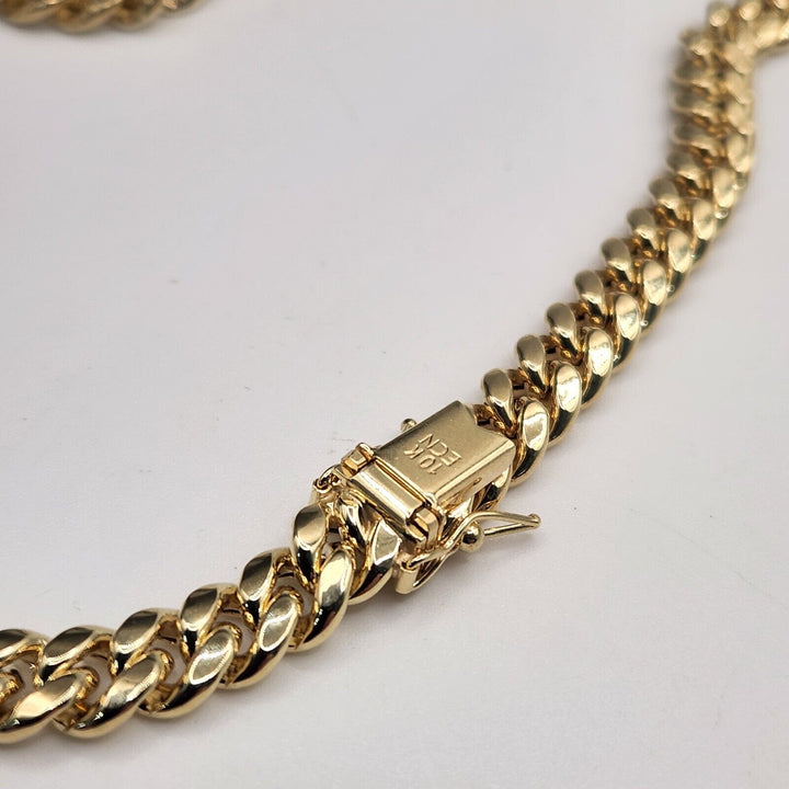 10k Yellow Gold Hollow Cuban Link Chain Necklace 22"