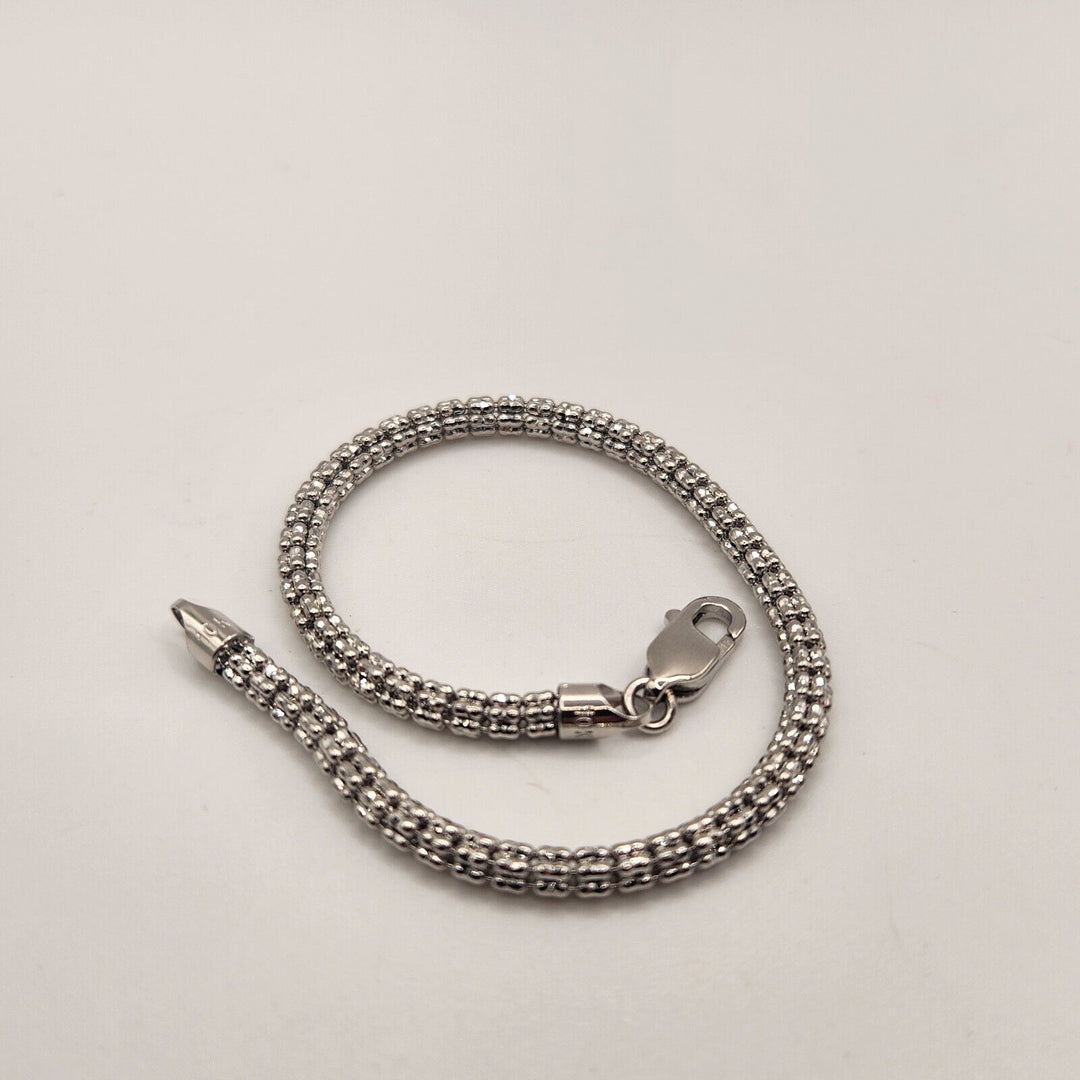 10k White Gold Snake Fashion Bracelet 8"