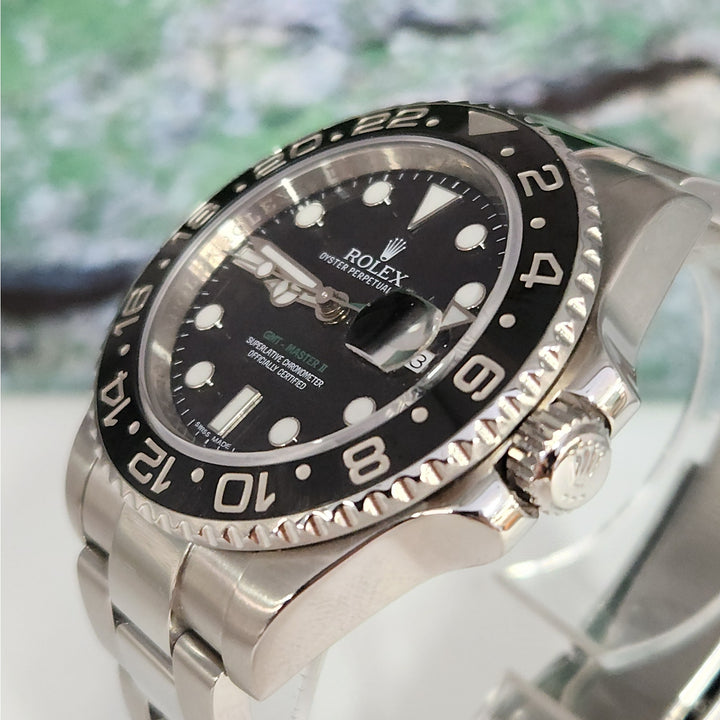 Rolex GMT-Master ll 116710LN 40mm Stainless Steel Black Ceramic Bezel w/ Box