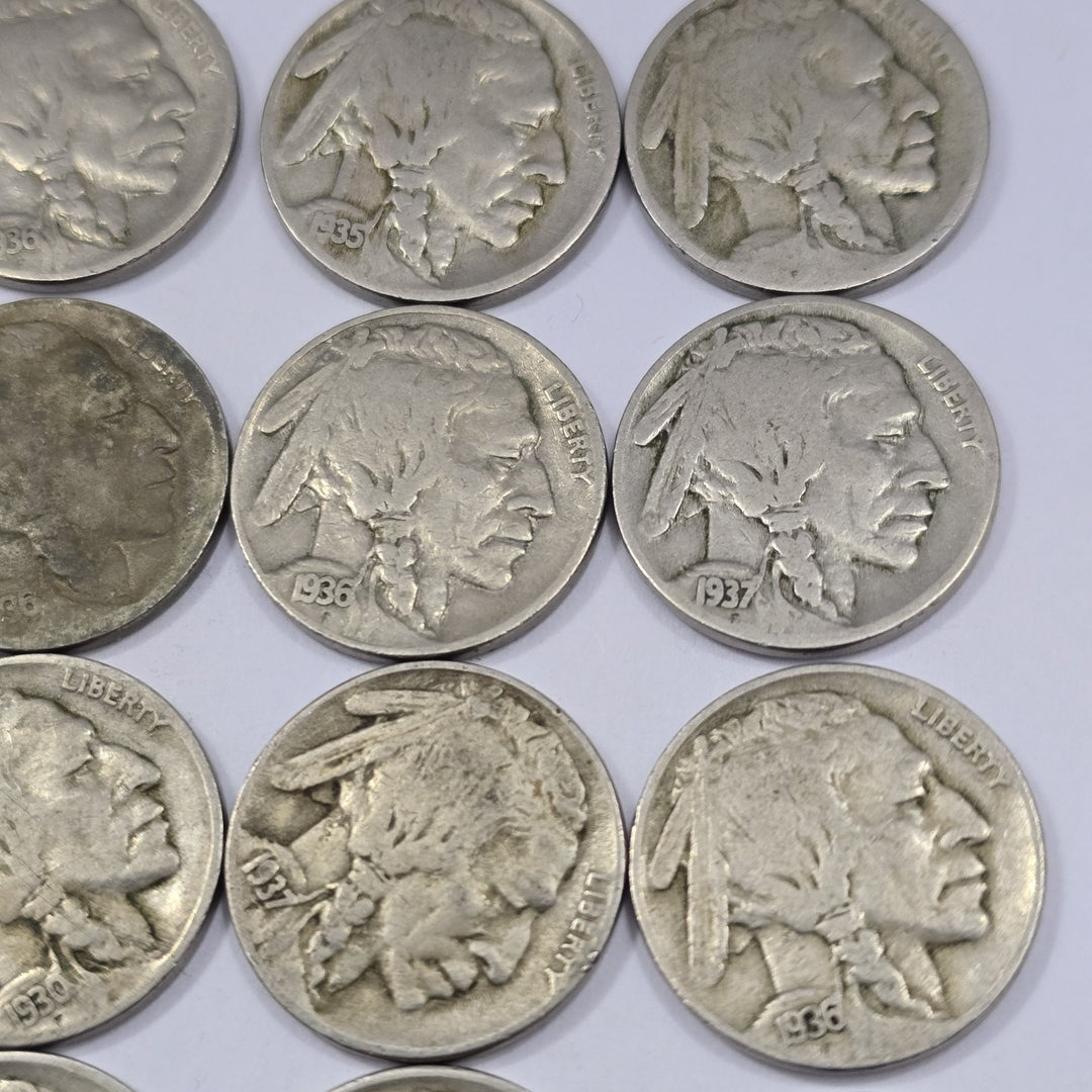 LOT OF 18 COINS MIXED Years Buffalo Nickels Circulated Ungraded Collectibles 5c
