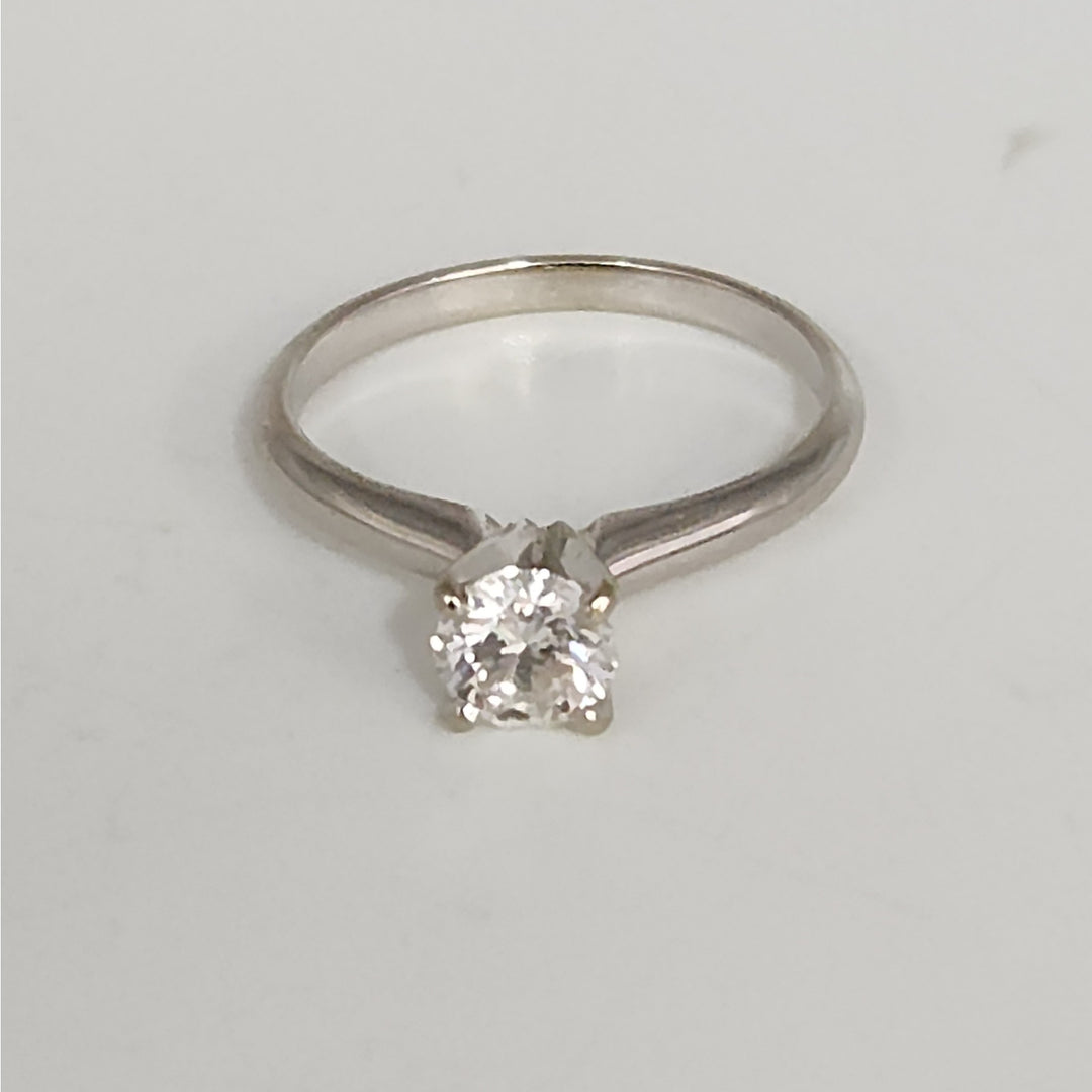 Classic Elegant Setting 14k White Gold 0.65 CT  Natural Diamond Solitaire Ring