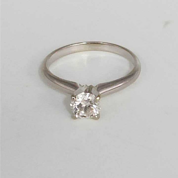 Classic Elegant Setting 14k White Gold 0.65 CT  Natural Diamond Solitaire Ring