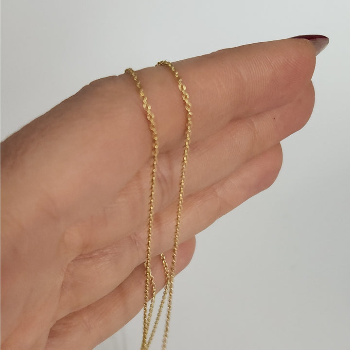 14k Yellow Gold Cable Link Chain Necklace 18" Classic everyday chain