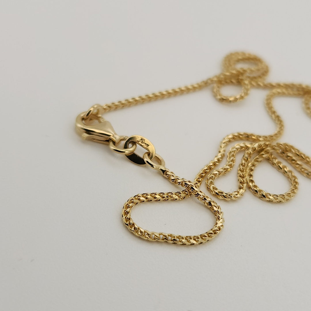 14k Yellow Gold Box Chain Necklace 16"