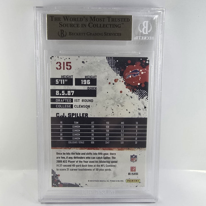 2010 Score CJ Spiller #315 Beckett 9.5 GEM MINT NFL Rookie Buffalo Bills B2