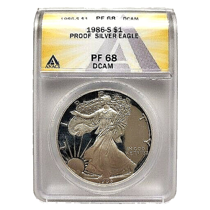 1986 S 1 Dollar American Silver Eagle Coin PF 68 DCAM