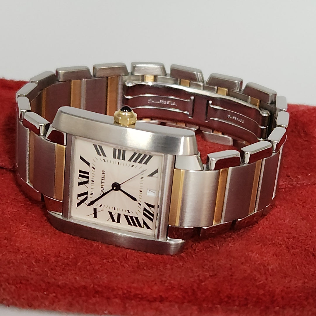 28MM Cartier Tank Francaise 2302 18k Two Tone Unisex Automatic Watch