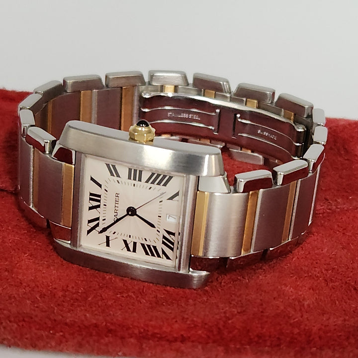 28MM Cartier Tank Francaise 2302 18k Two Tone Unisex Automatic Watch