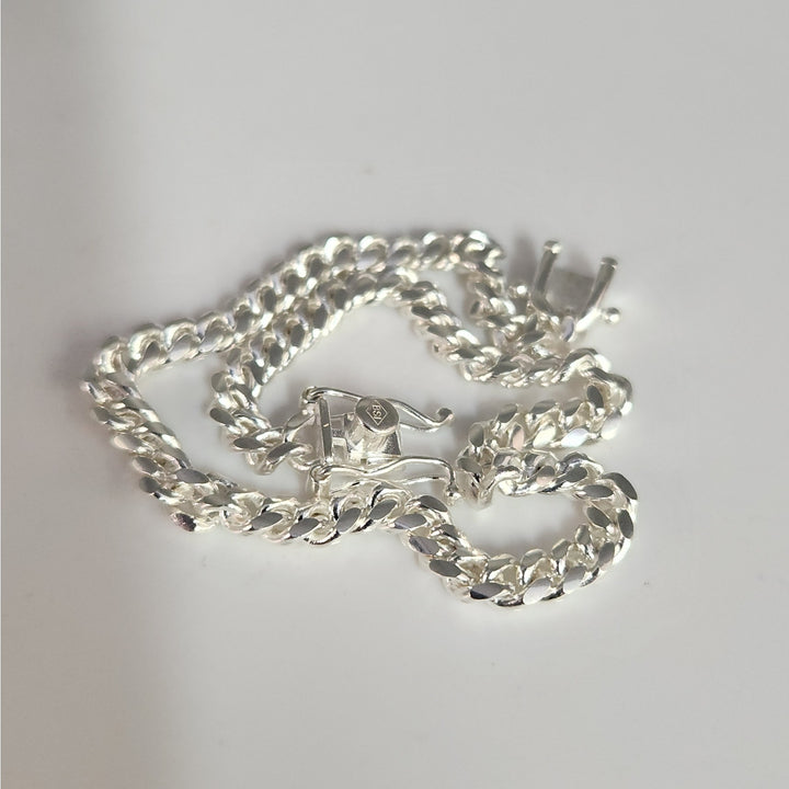 925 Italy sterling silver Cuban Chain Bracelet 7.5"