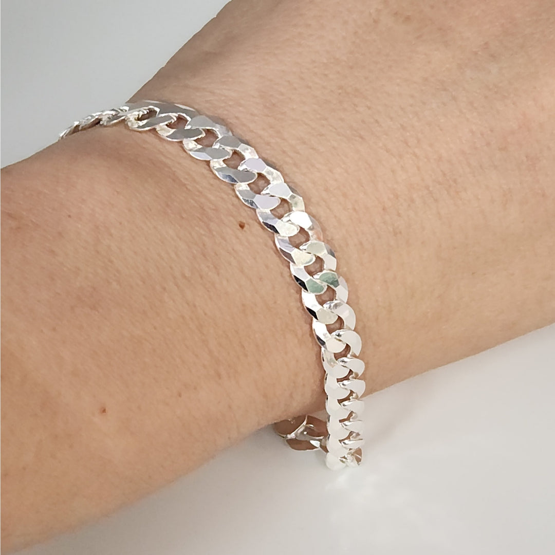 8" Solid 925 Sterling Silver Curb Cuban Link Bracelet Bold Shine