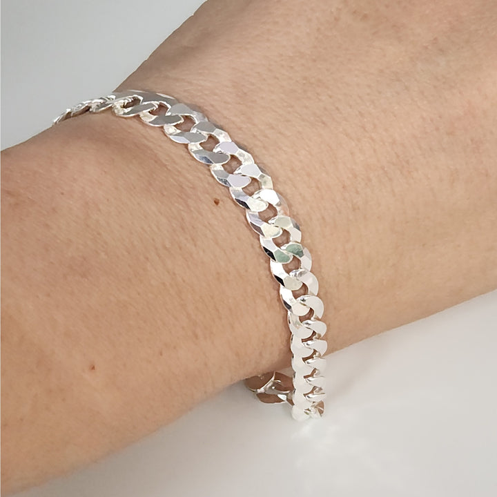 8" Solid 925 Sterling Silver Curb Cuban Link Bracelet Bold Shine