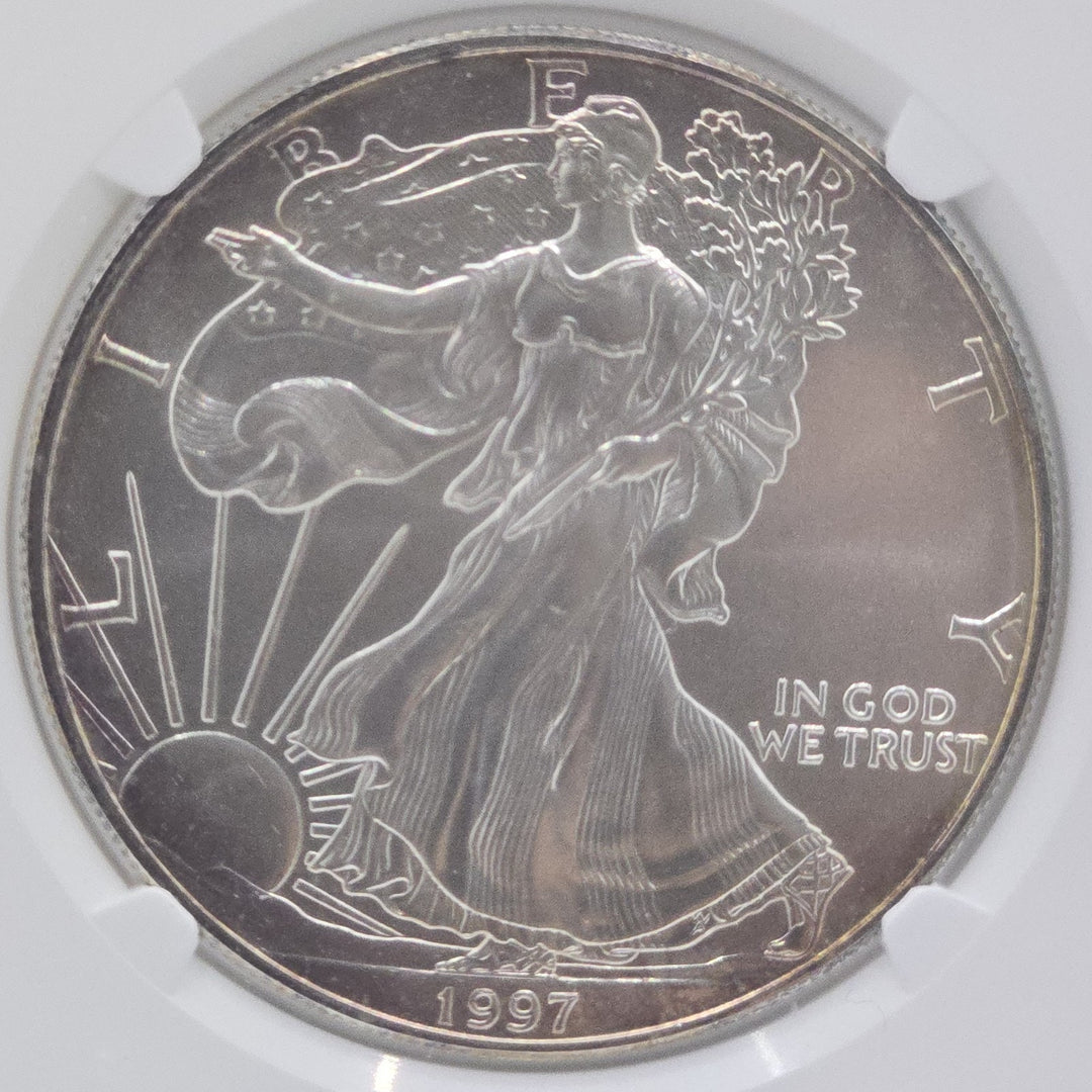 1988 American Silver Eagle, 1Oz Fine .999 Silver Uncirculated $1 NGC MS69 Toning