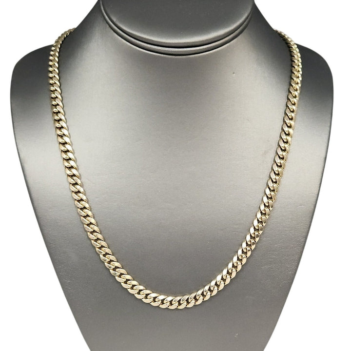 10k Yellow Gold 6.5MM Cuban Link Chain Necklace 22"