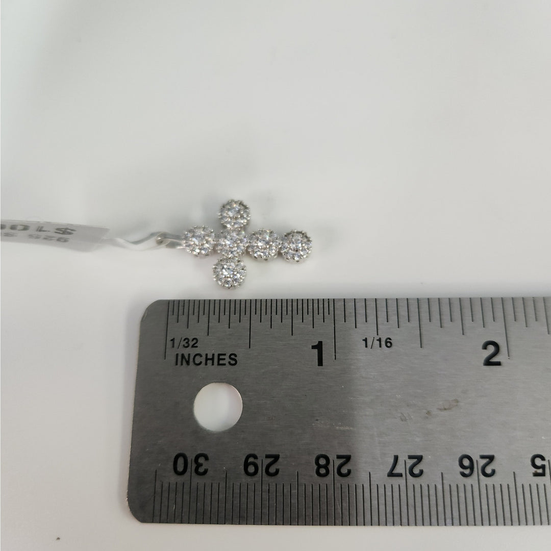 925 Sterling Silver CZ  Cross Pendant