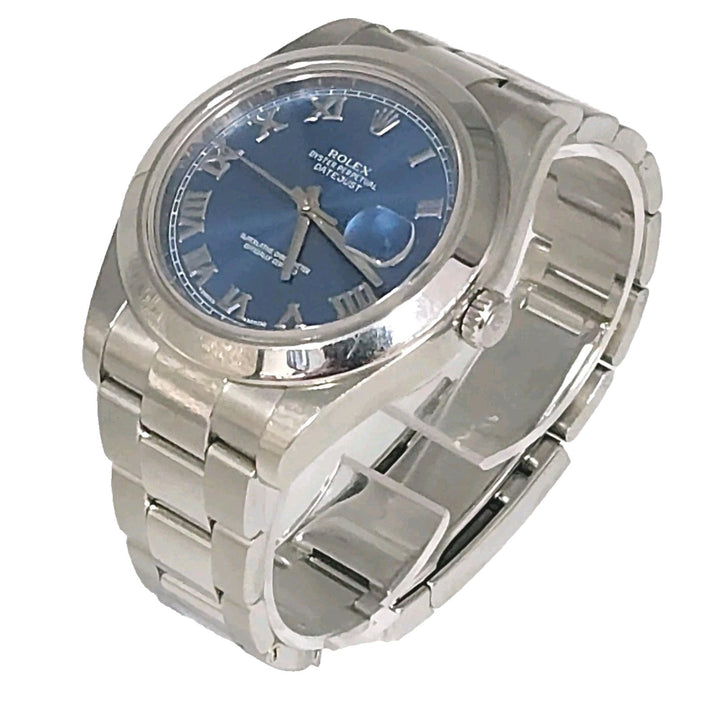 41MM Rolex 116334 Datejust Blue Roman Dial Oyster Bracelet Watch