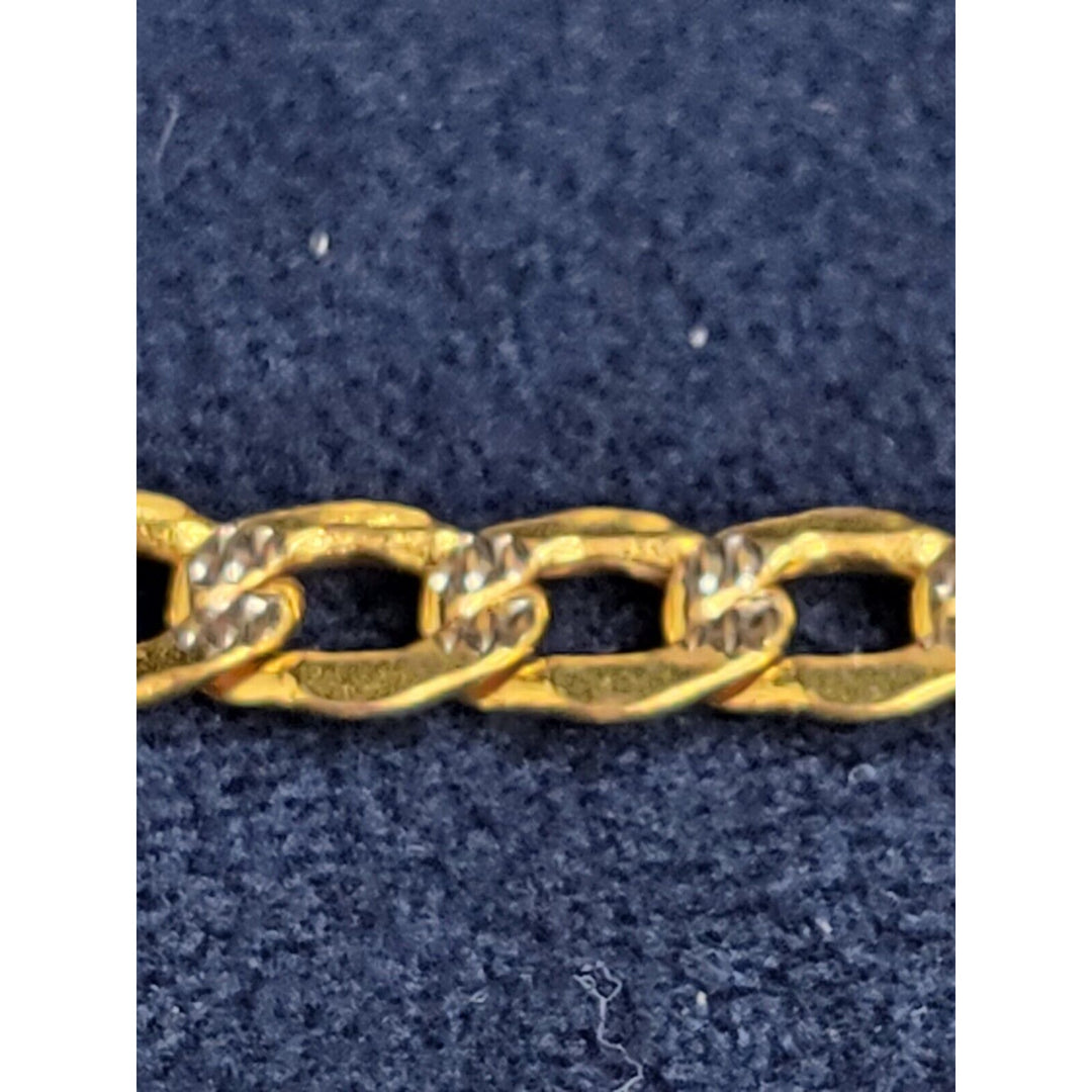 14k Yellow-White Gold Pave Miami Curb Link Bracelet 8in With 7.5g Of Gold