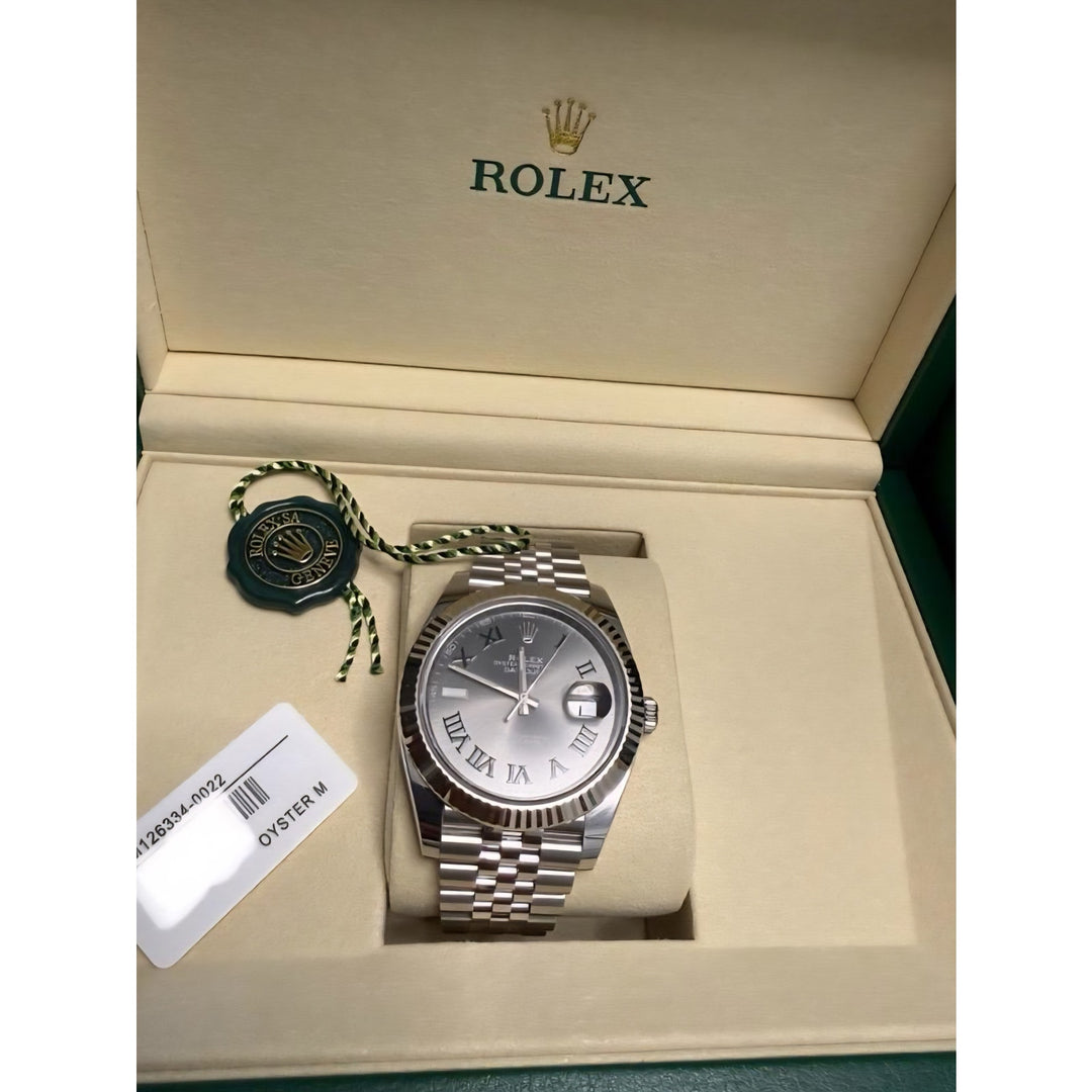 Rolex Datejust 41mm 126334-0022 Jubilee Wimbledon Dial Watch 2025 Full Set, New with box and papers, Stainless Steel & 18k White Gold Wimbledon Dial Jubilee