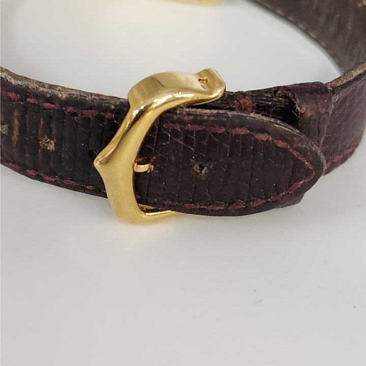 Vintage Cartier Paris Tank Vermeil Quartz Watch  Burgundy Dial Swiss Made
