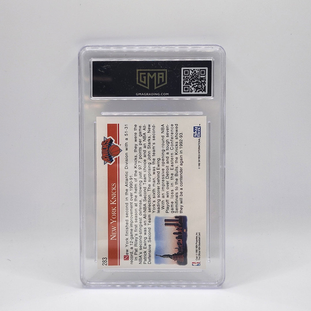 1992 Hoops New York Knicks Team Card #283 GMA 10 GEM MT Patrick Ewing SkyBox