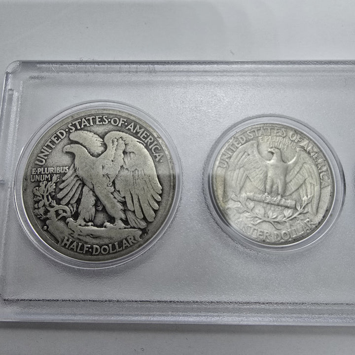 1935 Birth Year Set, Lot Of 5 coins, 90% Silver half dollar, quarter & dime