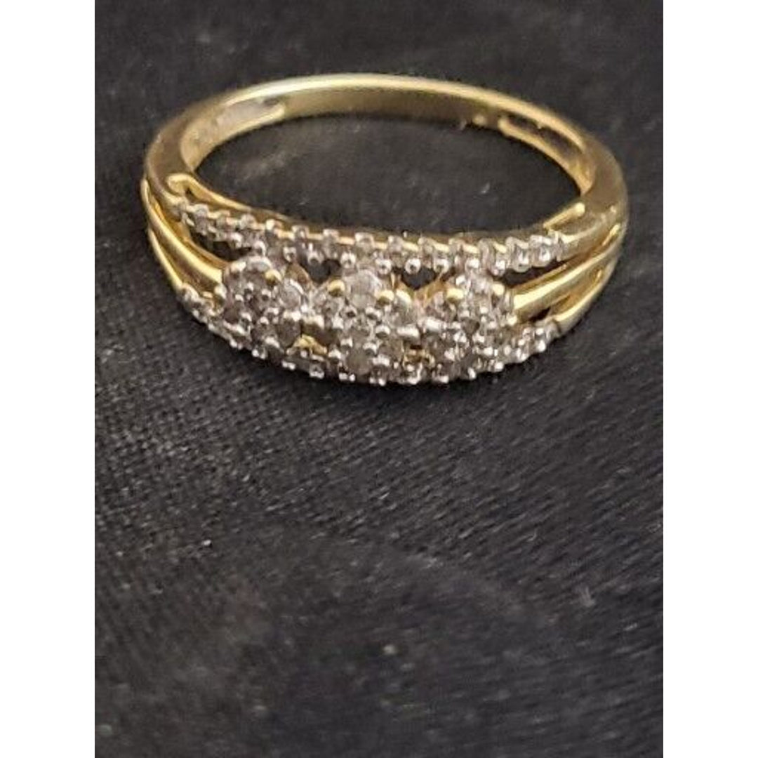 10k Yellow Gold triple row Diamond With 2g Of Gold Size 7