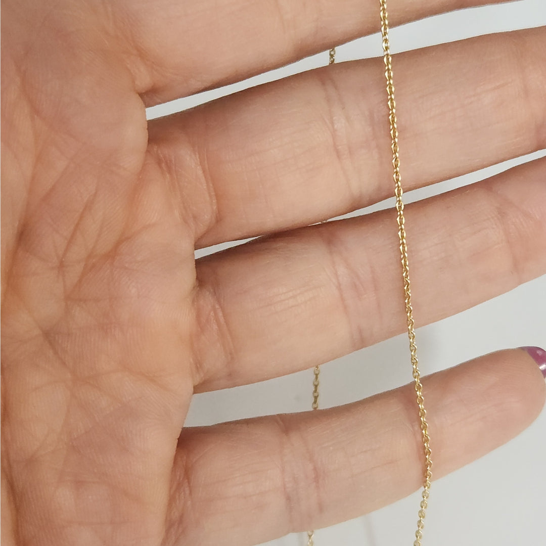 14k Yellow Gold Cable Link Chain Necklace 18" Classic everyday chain