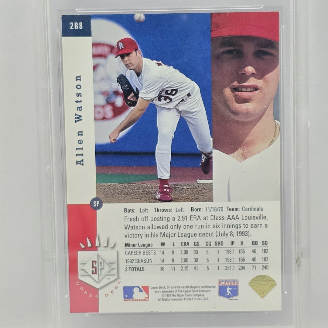 1993 Upper Deck SP Allen Watson Rookie Premiere Prospect Foil #288 PSA 8 B2