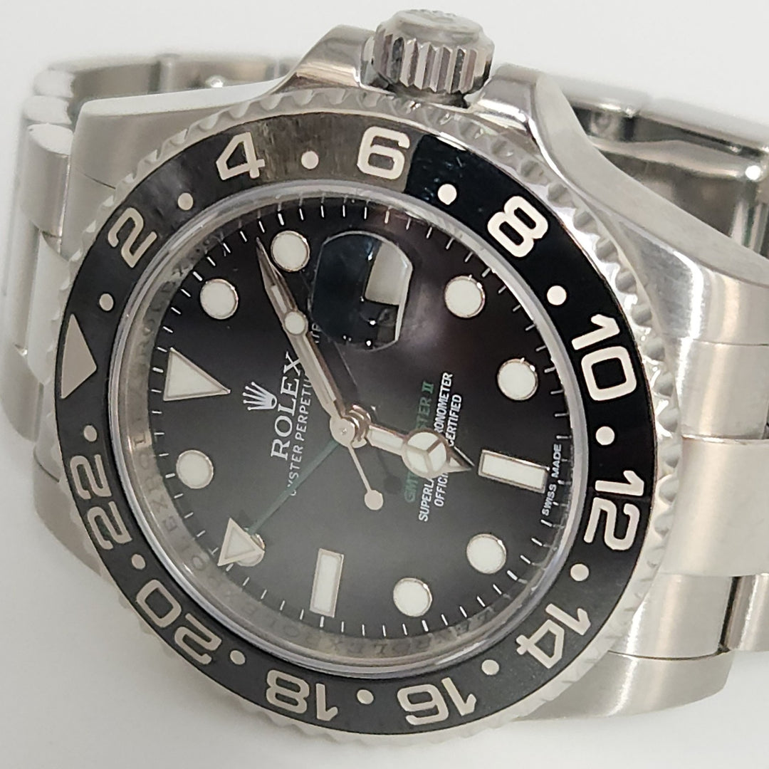 Rolex GMT Master Black Dial Stainless Steel Watch