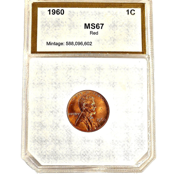 This stunning 1960 Lincoln Cent MS67 Red PCI