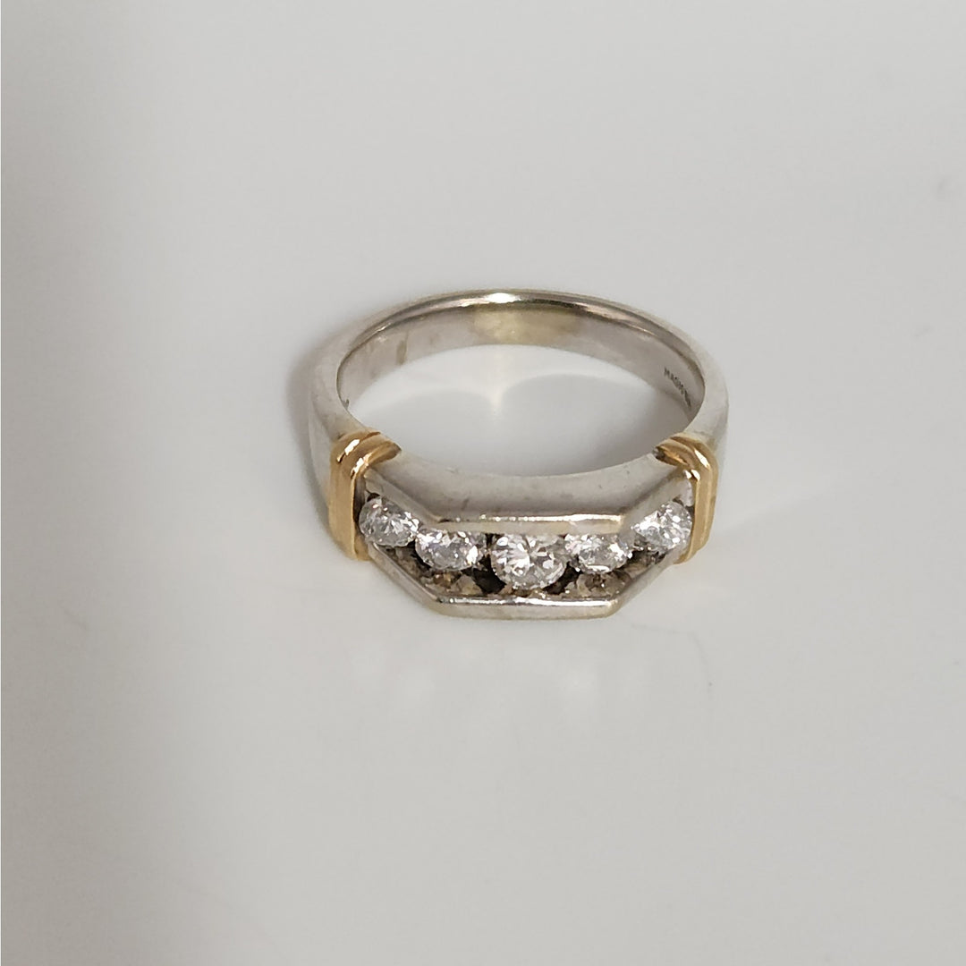 14k Two Tone Gold Diamond Ring Size 10.25