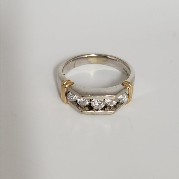 14k Two Tone Gold Diamond Ring Size 10.25
