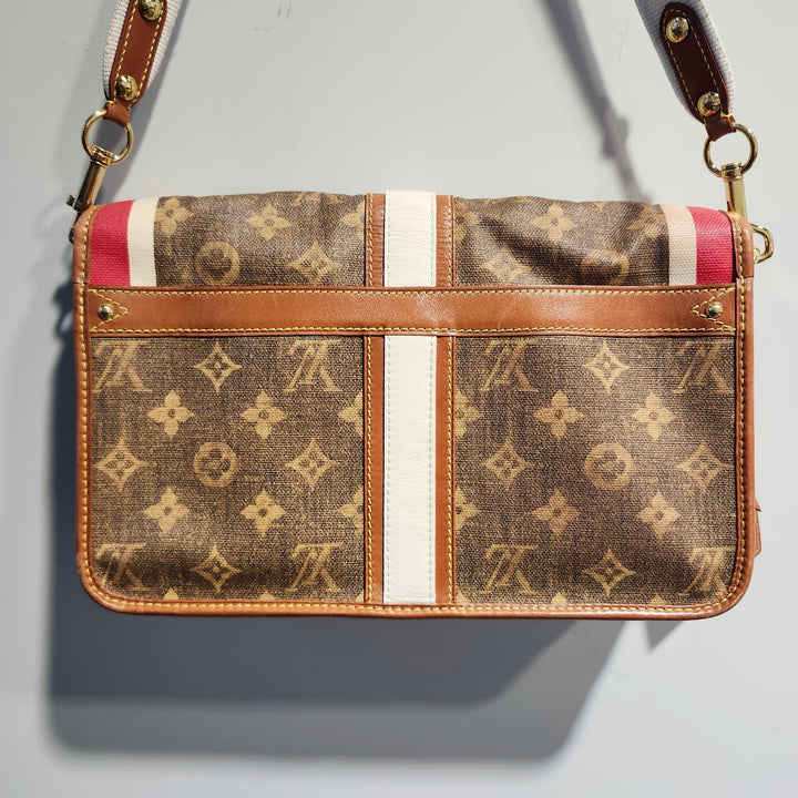 Louis Vuitton Limited Edition Monogram Tissé Rayures Flap Messenger Bag