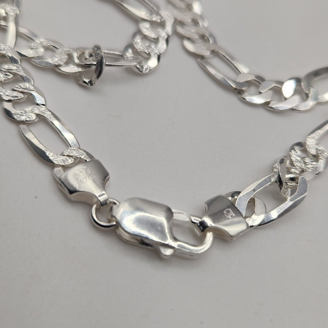 925 Sterling Silver Figaro's Chain Necklace 20"A