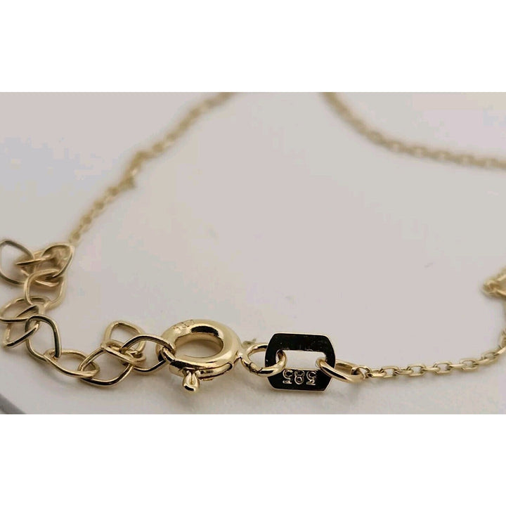 14k Yellow Gold Red Heart Pendant Necklace 18"