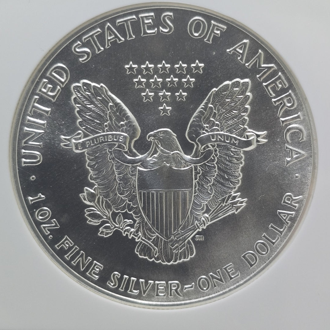 1987 American Silver Eagle, 1 Oz Fine .999 Silver USA Uncirculated $1 NGC MS69