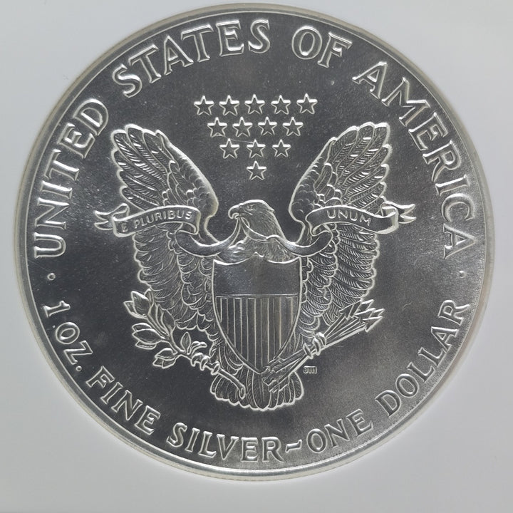 1987 American Silver Eagle, 1 Oz Fine .999 Silver USA Uncirculated $1 NGC MS69