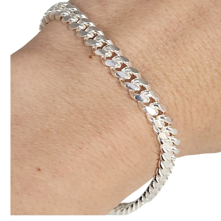 925 Sterling Silver 8" Solid Miami Cuban Link Bracelet Heavy Ball Design With Box Clasp