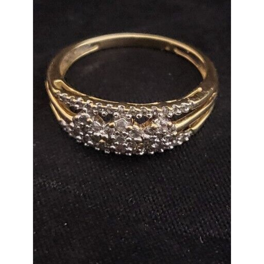 10k Yellow Gold triple row Diamond With 2g Of Gold Size 7