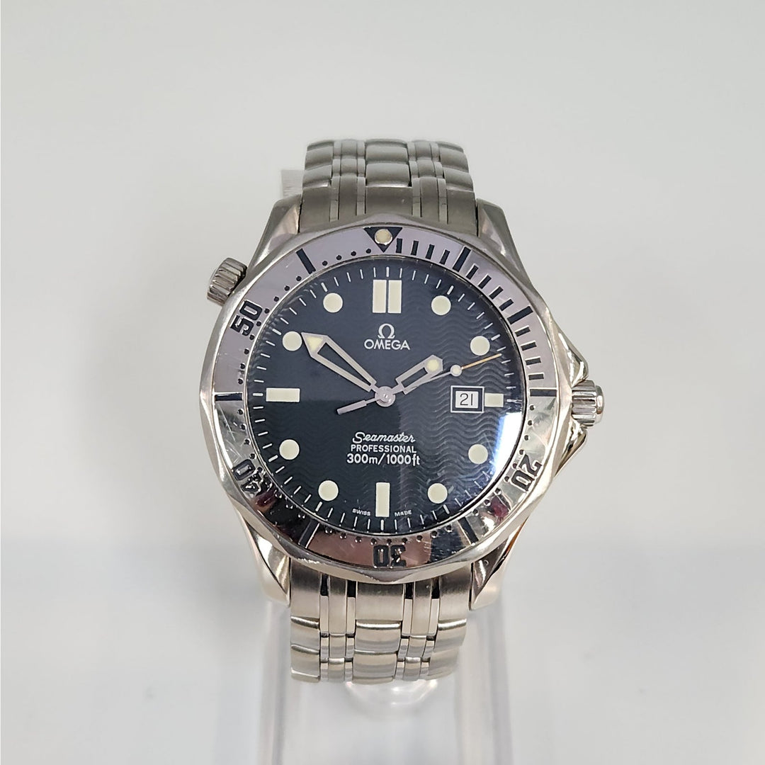 Omega Seamaster Professional 300M Quartz Steel Men's Watch 41 mm Blue Wave Dial