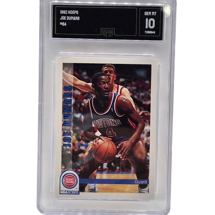 1992 NBA Hoops Joe Dumars #64 GMA 10 GEM MT Detroit Pistons Basketball Card