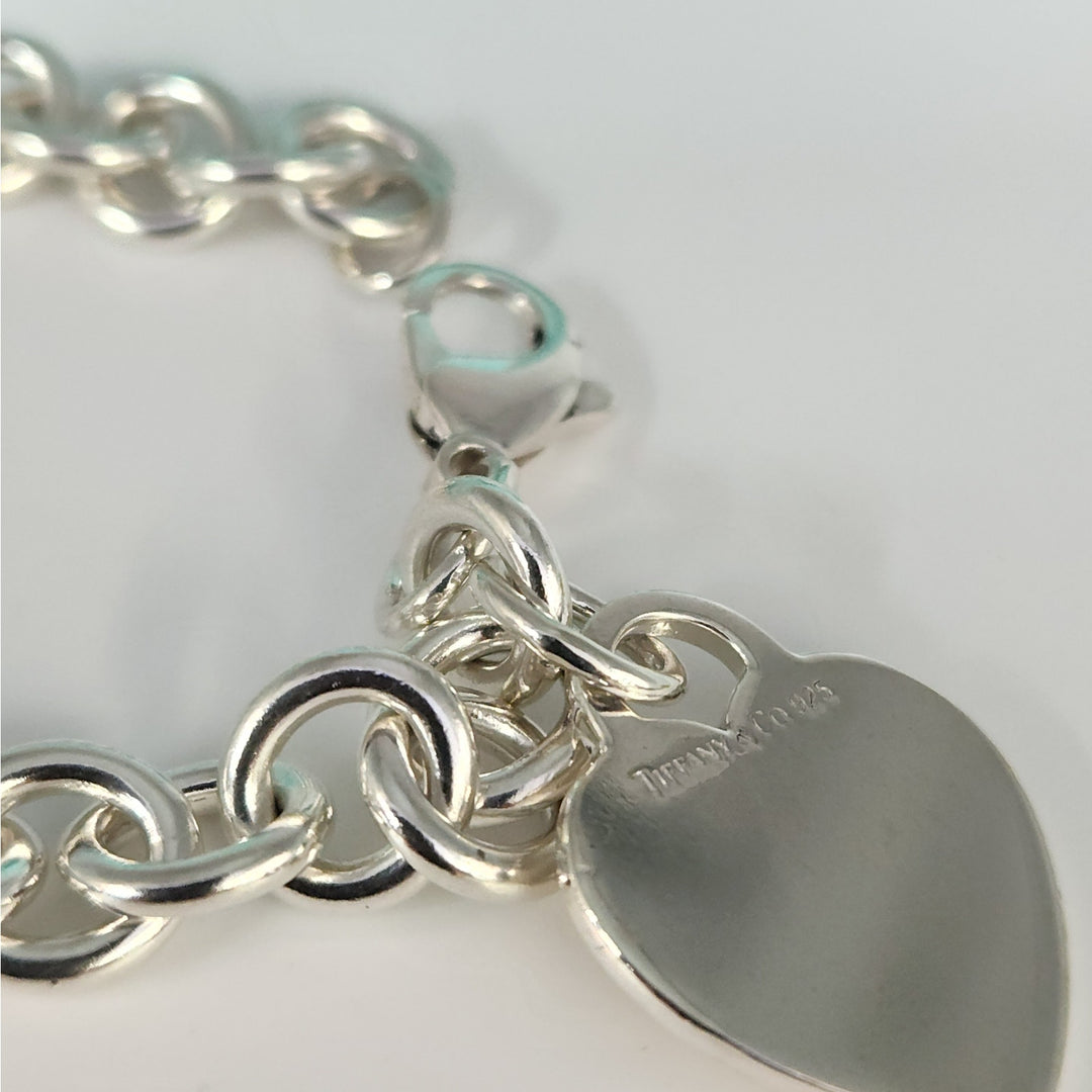Tiffany & Co. Sterling Silver Heart Tag Chain Bracelet