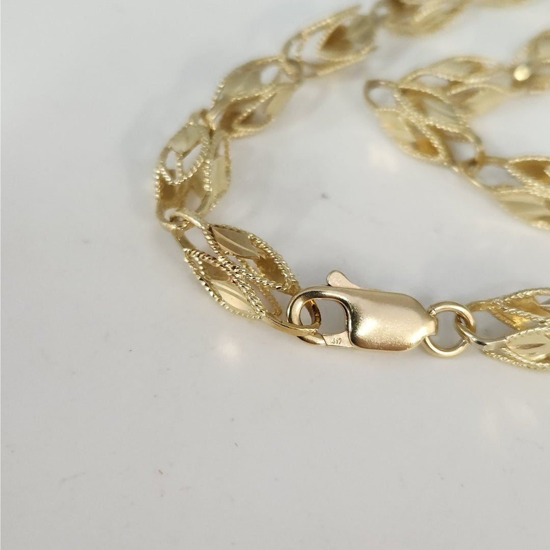 10k Yellow Gold Fancy Turkish Diamond Cut Vintage Chain Necklace 28"