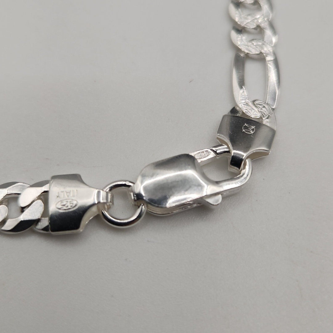 925 sterling silver figaro chain necklace 24" C