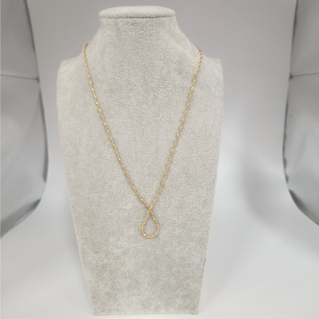14k Yellow Gold Diamond-Cut Rope Chain Necklace Twisted Textured Design 18"