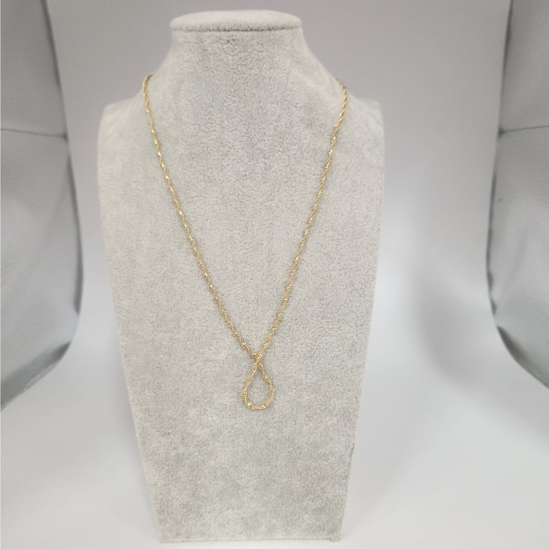 14k Yellow Gold Diamond-Cut Rope Chain Necklace Twisted Textured Design 18"