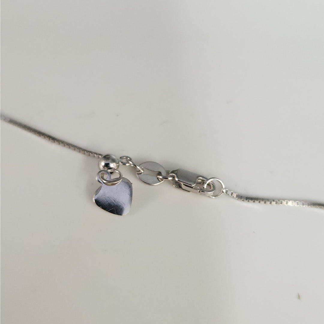 10k White Gold 0.8mm Adjustable Box Chain 22"